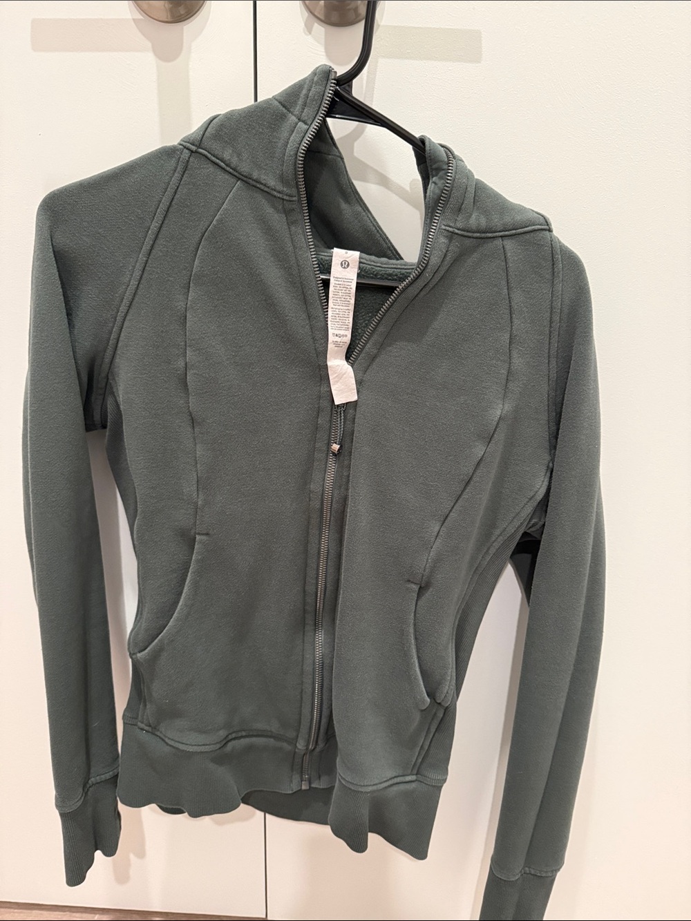 lululemon athletica Slate Green Fitted Zip Hoodie